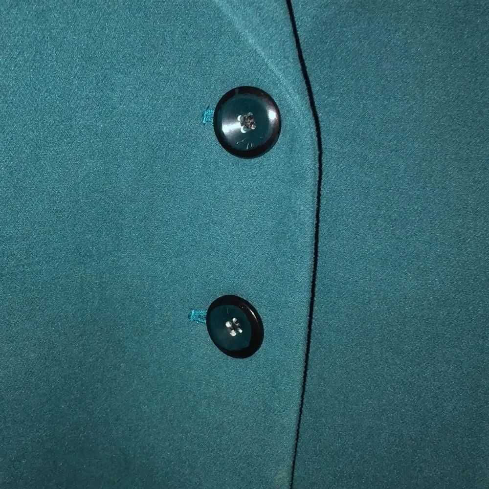XXL Two Button Front Collared Teal Pea Coat - Picture 5 of 10